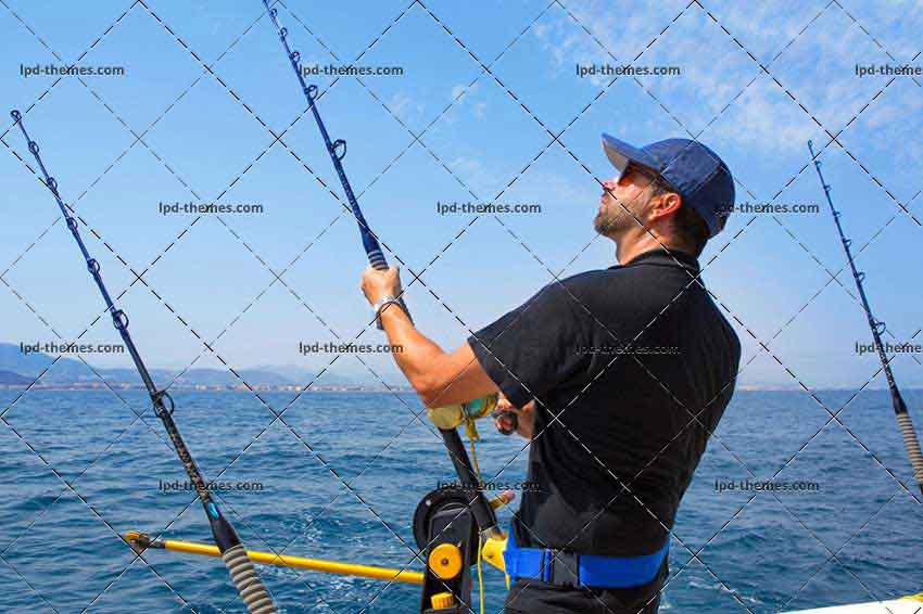 Fisherman in Trolling Boat