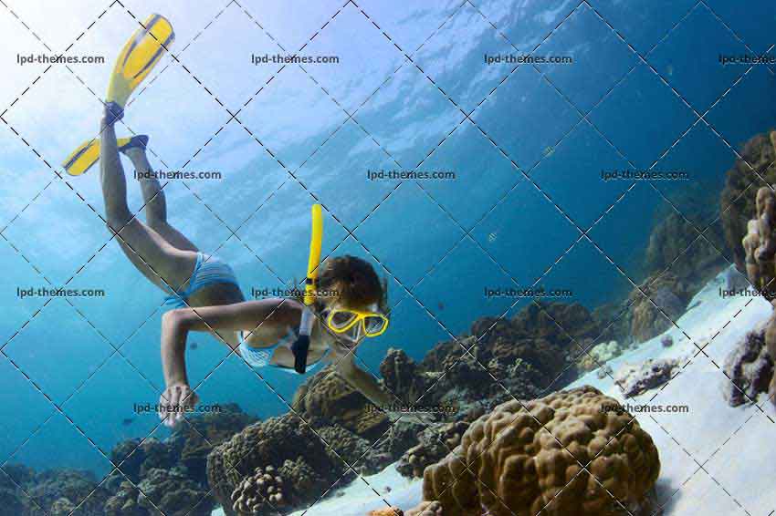 Young Lady Snorkeling