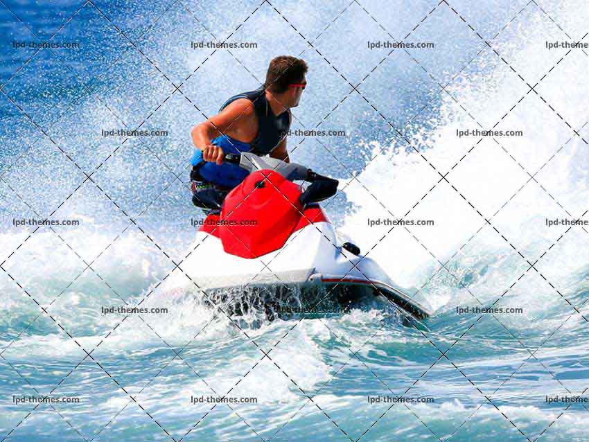 Jetski Jumps on The Wave