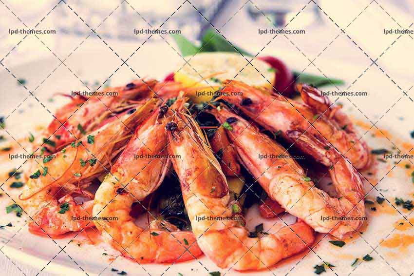 Fried Shrimps On A Plate